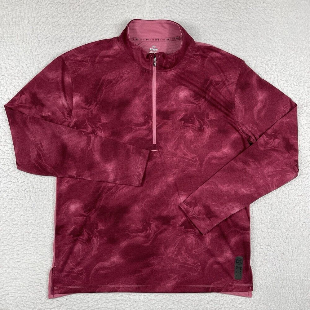 Under Armour Shirt Mens XL Pink UA Run Anywhere Streaker 1/2 Zip Athleisure Jog
